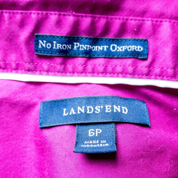 SOLD Lands’ End No Iron Pinpoint Oxford Shirt Pet - Picture 9 of 10
